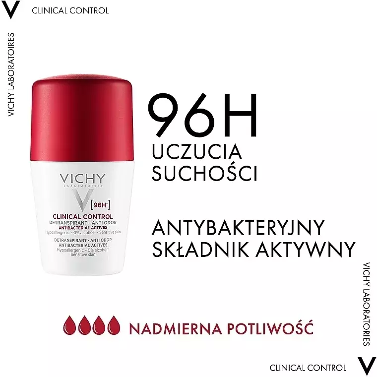 Vichy Deo Roll-On 96Hr Clinical Control Deodorant (50ml)
