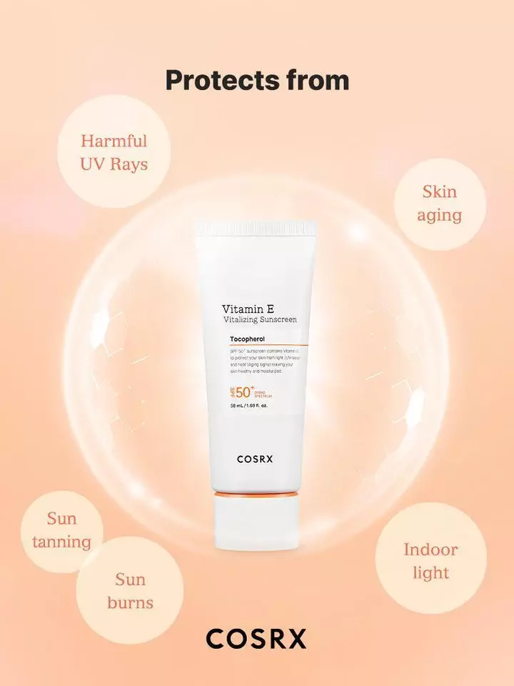 Cosrx Vitamin E Vitalizing Sunscreen SPF 50+ (50ml)