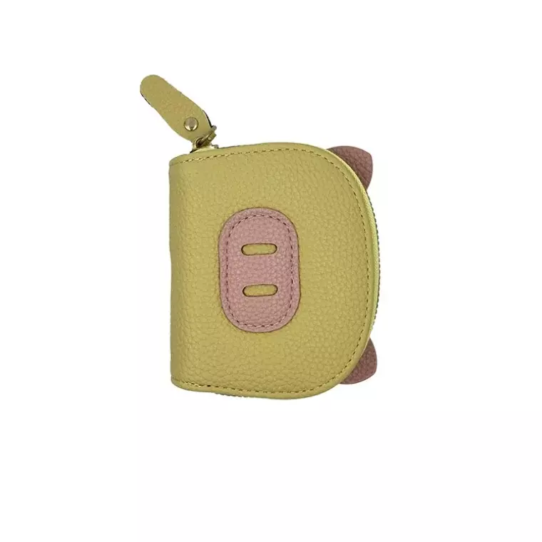 Blink Card Holder Coin Purse Piggy Shape Wallet - Yellow