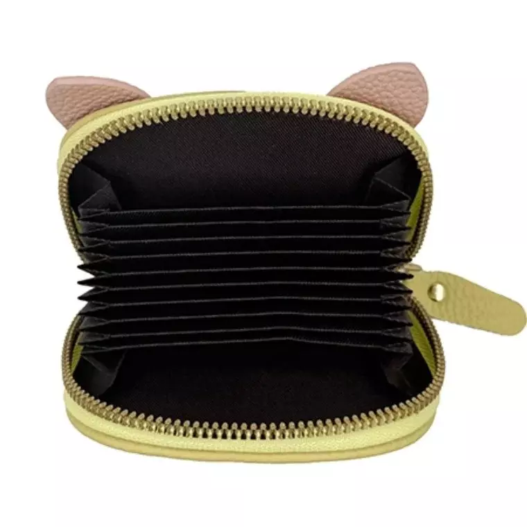 Blink Card Holder Coin Purse Piggy Shape Wallet - Yellow