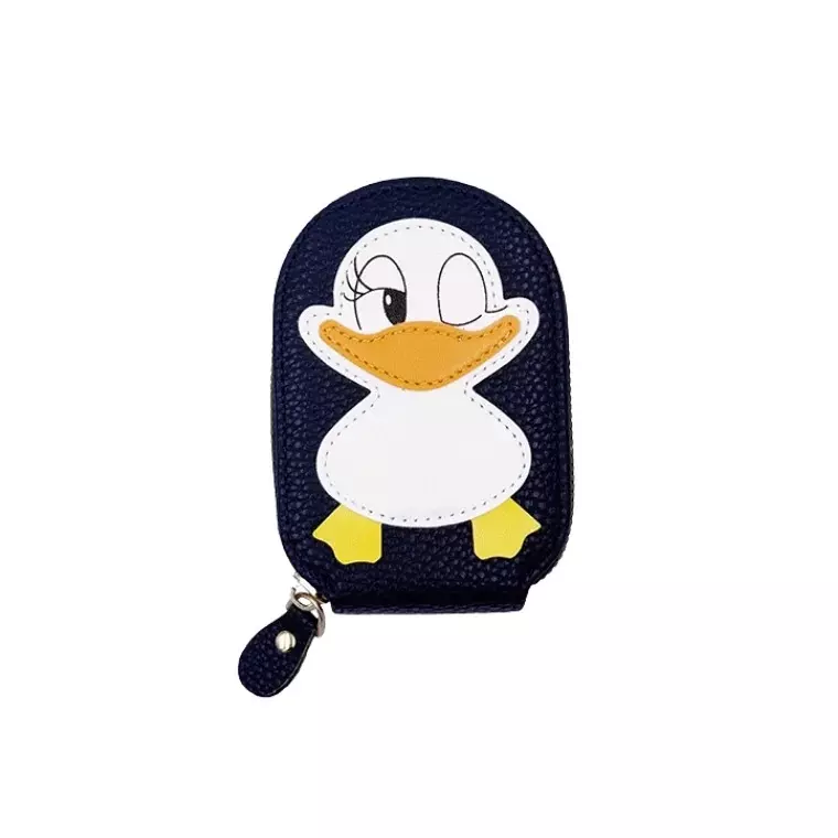 Blink Wallet Card Holder, Cute Duck Small Minimalist Leather Credit for Women - Blue