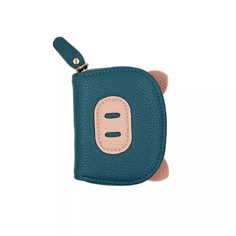Blink Card Holder Coin Purse Piggy Shape Wallet - Seablue
