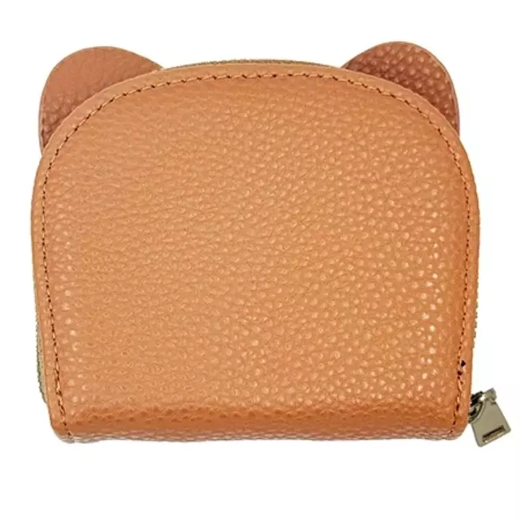 Blink Wallet Card Holder, Cute Elephant Small Minimalist Leather Credit for Women - Brown