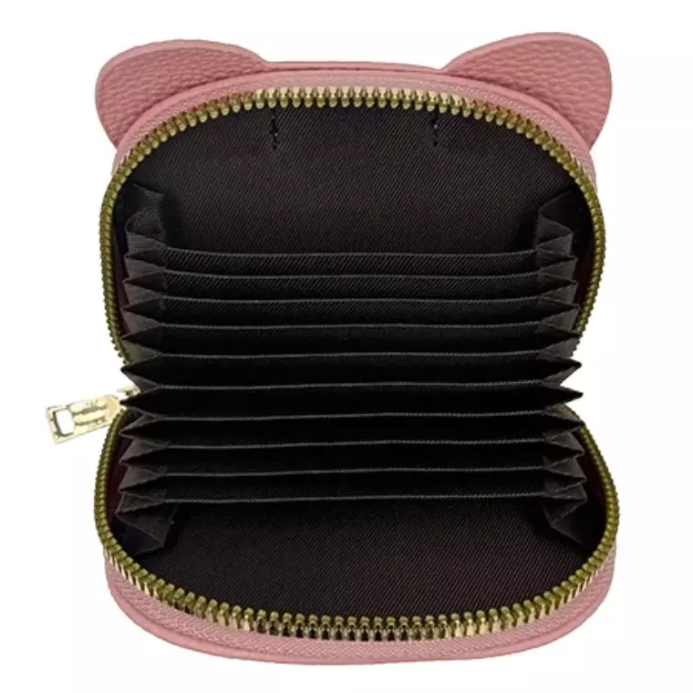 Blink Wallet Card Holder, Cute Elephant Small Minimalist Leather Credit for Women - Pink