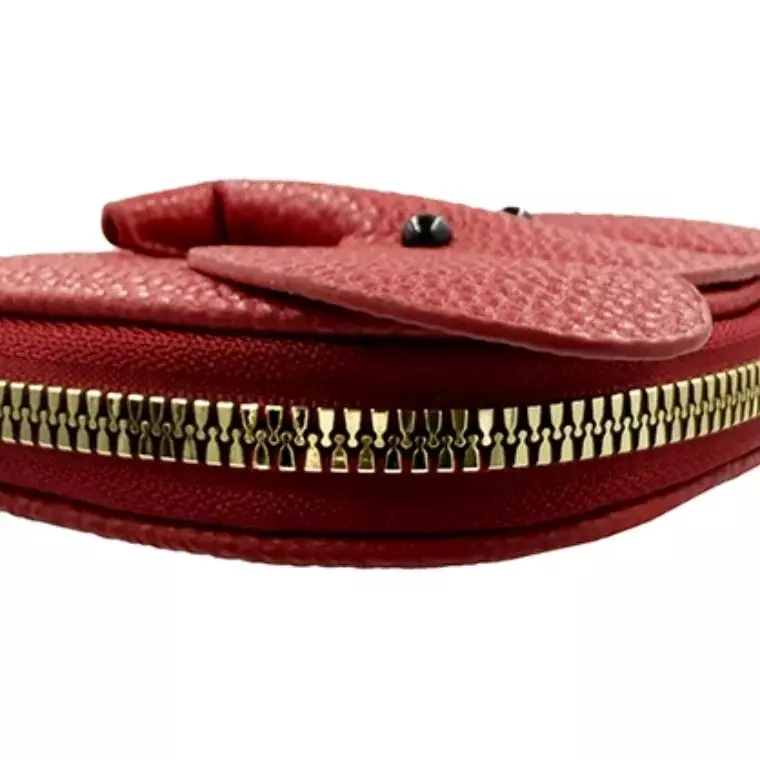 Blink Wallet Card Holder, Cute Elephant Small Minimalist Leather Credit for Women - Red