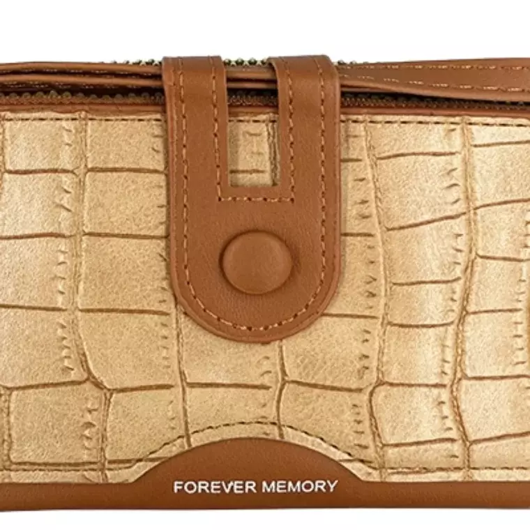 Forever Memory Multi-Card Long Zipper Coin Purse - BROWN