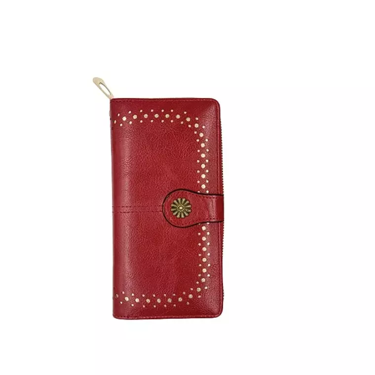 Inbery Women’s Long Multi‑Card Wrist Bag - RED