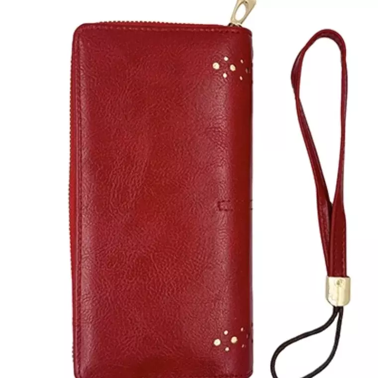Inbery Women’s Long Multi‑Card Wrist Bag - RED