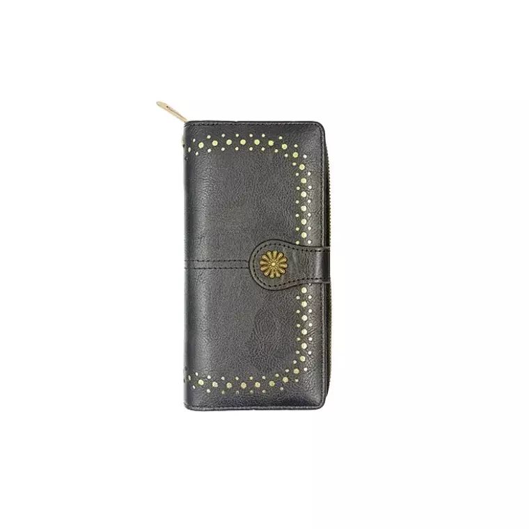 Inbery Women’s Long Multi‑Card Wrist Bag - BLACK