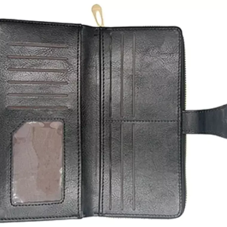 Inbery Women’s Long Multi‑Card Wrist Bag - BLACK