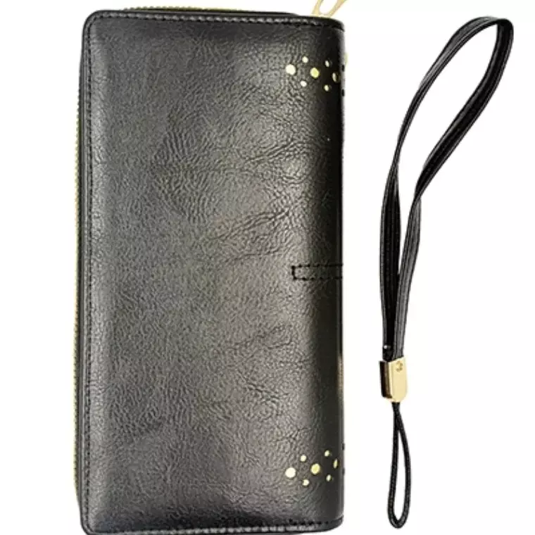 Inbery Women’s Long Multi‑Card Wrist Bag - BLACK