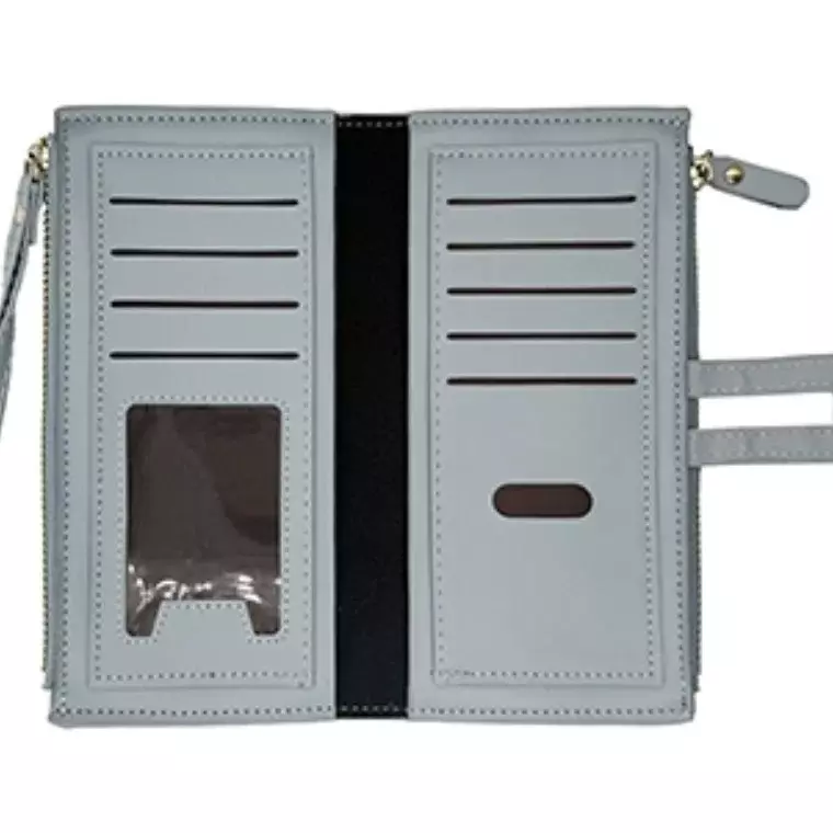 Forever Memory Multi-Card Long Zipper Coin Purse - Blue