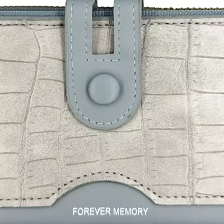 Forever Memory Multi-Card Long Zipper Coin Purse - Blue