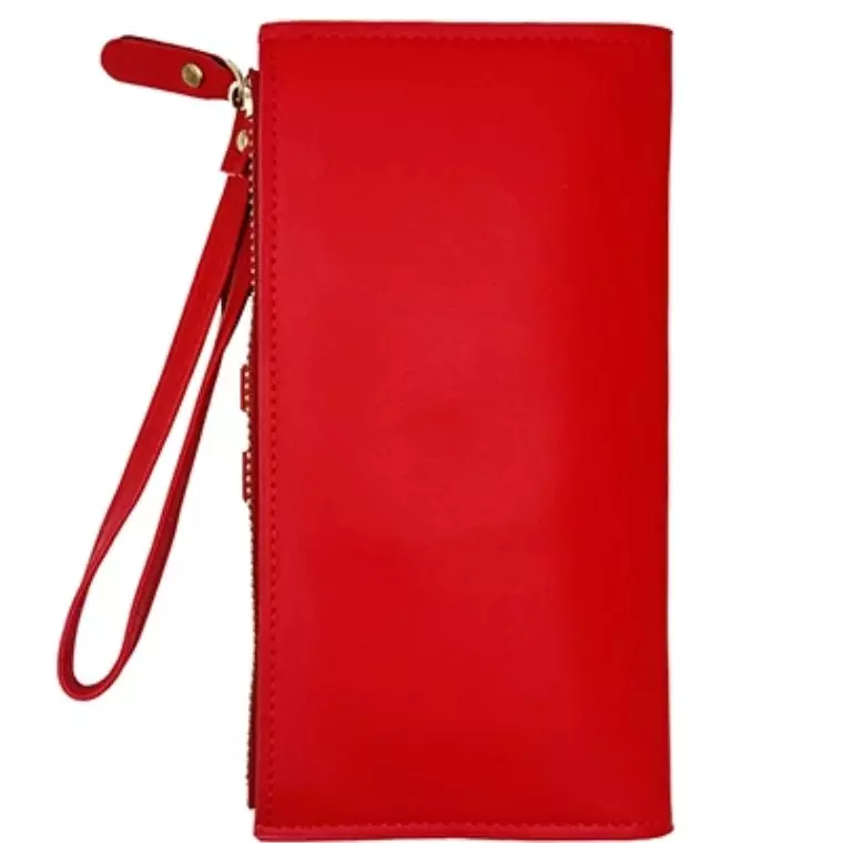 Forever Memory Multi-Card Long Zipper Coin Purse - RED