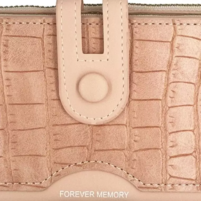 Forever Memory Multi-Card Long Zipper Coin Purse -PINK