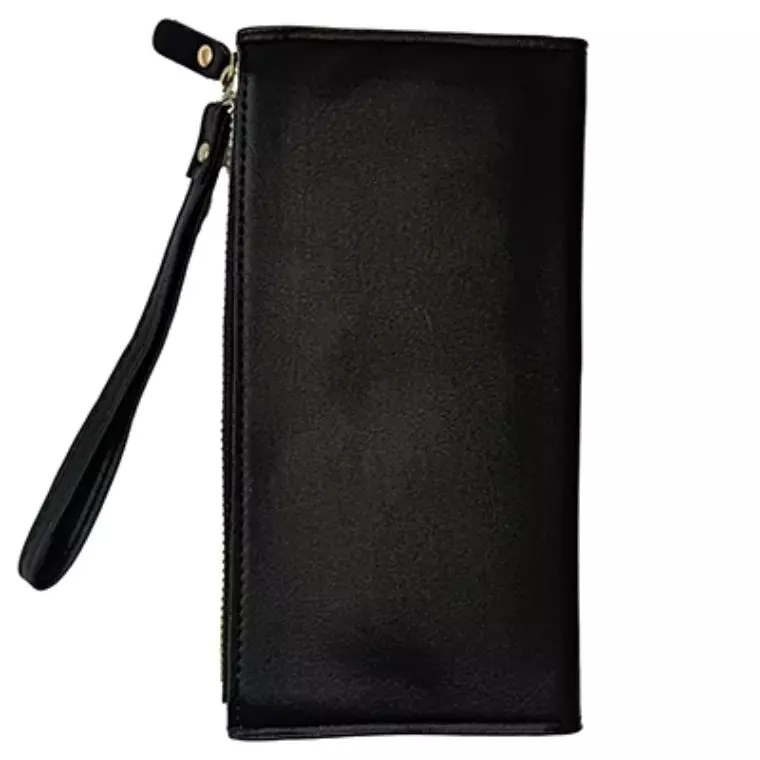 Forever Memory Multi-Card Long Zipper Coin Purse - BLACK