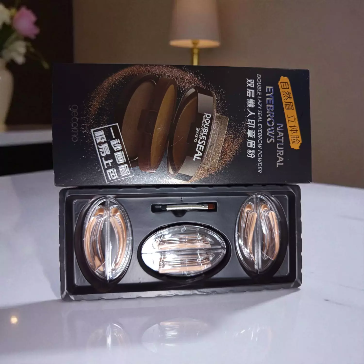 Gecomo Double-Layer Lazy Stamp Eyebrow Powder#02 Light Brown(5.5g)