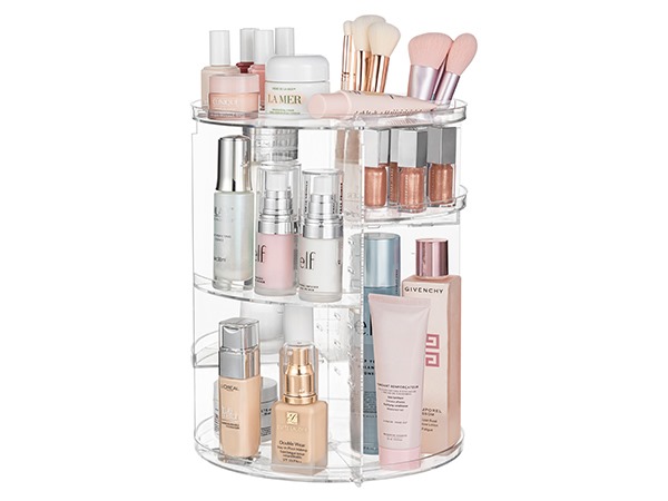 360° Rotating Makeup Organizer, Spinning Bathroom Organizer Transparent