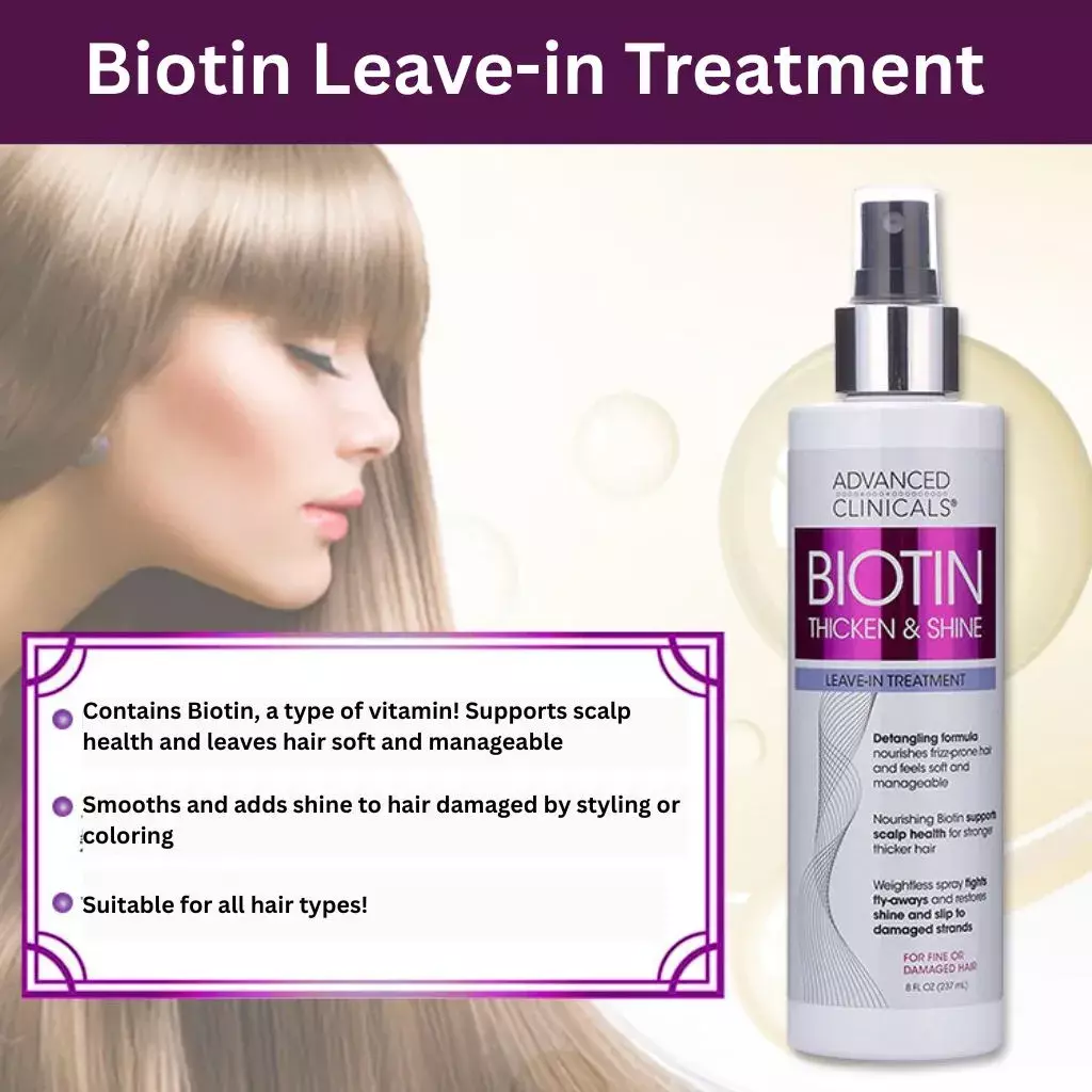Advanced Clinicals Biotin Thicken & Shine Leave In Hair Treatment