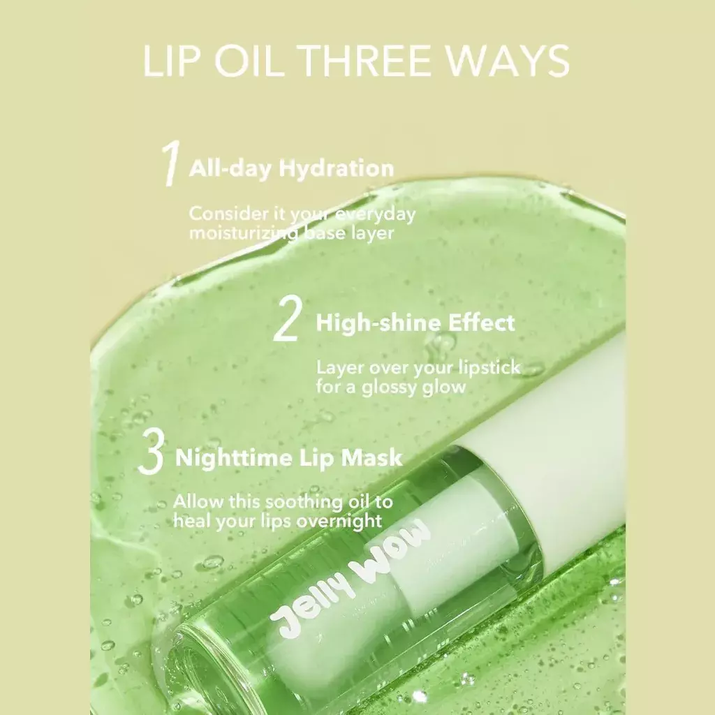 Sheglam Jelly Wow Hydrating Lip Oil – Green Apple Envy (5ml)