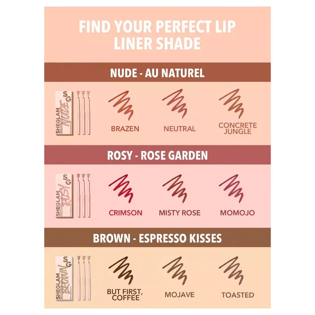 Sheglam So Lippy Lip Liner Set – Rose Garden