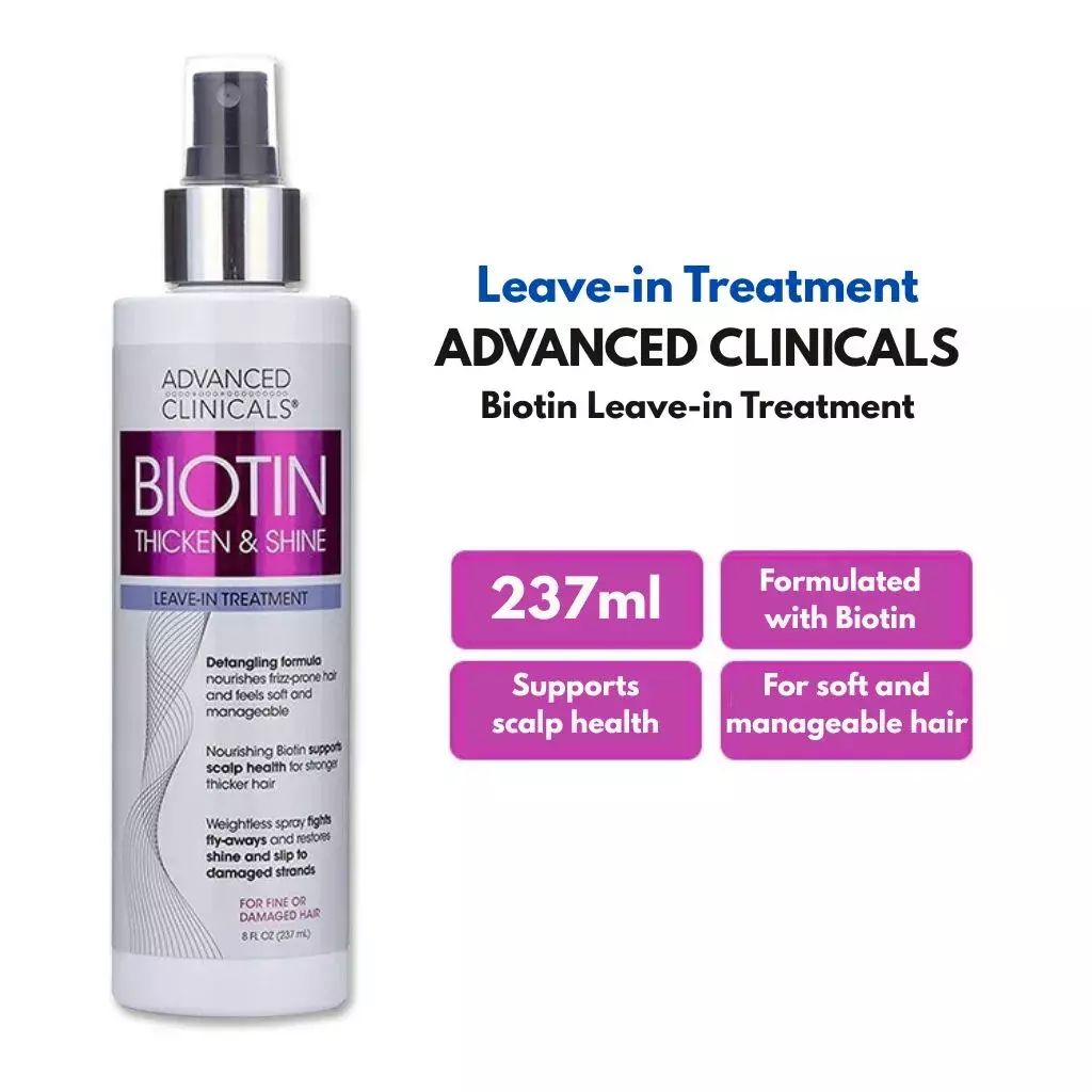 Advanced Clinicals Biotin Thicken & Shine Leave In Hair Treatment